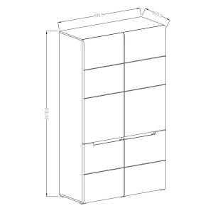 Armoire de rangement coloris gris collection LUCIA. Meuble design idéal pour votre salle à manger.