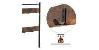 Portant collection PUSH coloris bois vintage . Meuble d'entrée avec penderie et rangement chaussures intégrés