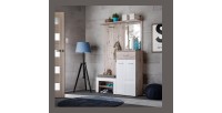 Meuble d'entrée - ONYX 2 - Coloris chêne et blanc