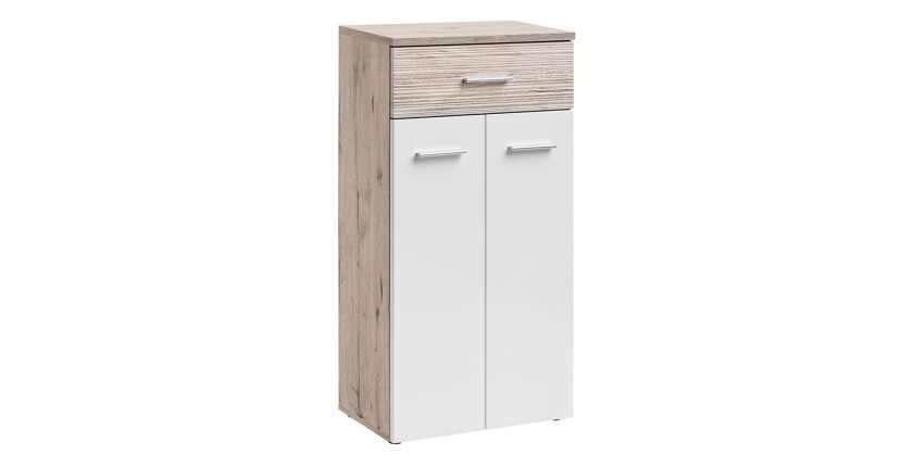 Meuble d'entrée - ONYX 2 - Coloris chêne et blanc