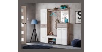 Meuble d'entrée - ONYX 3 - Coloris chêne et blanc