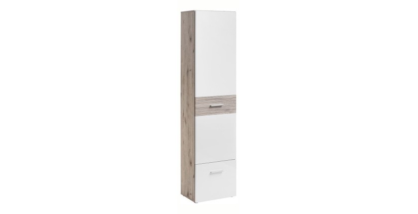 Meuble d'entrée - ONYX 3 - Coloris chêne et blanc