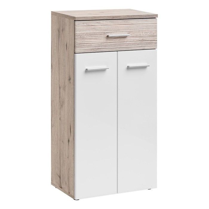 Meuble d'entrée - ONYX 4 - Coloris chêne et blanc