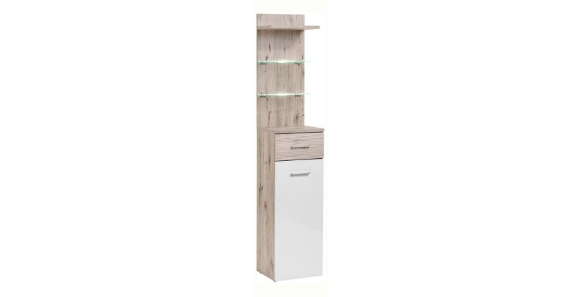 Meuble d'entrée - ONYX 4 - Coloris chêne et blanc