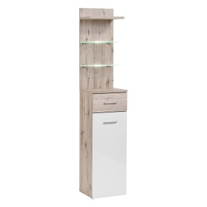 Meuble d'entrée - ONYX 4 - Coloris chêne et blanc