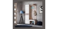 Meuble d'entrée - ONYX 5 - Coloris chêne et blanc