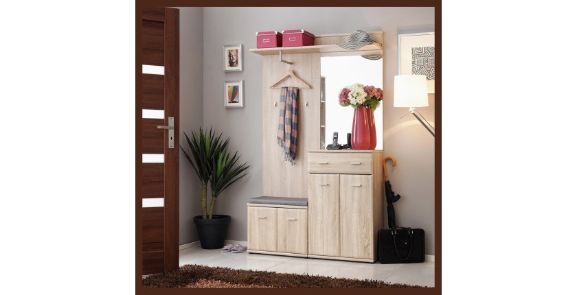 Meuble d'entrée - ARIA 2 - Coloris chêne