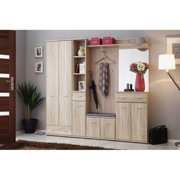 Meuble d'entrée - ARIA 4 - Coloris chêne