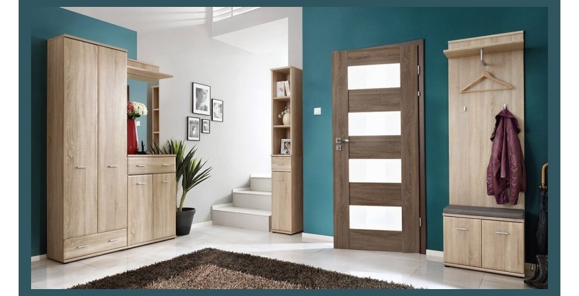 Meuble d'entrée - ARIA 4 - Coloris chêne