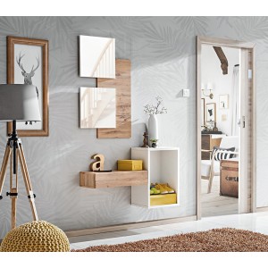 Meuble d'entrée - TORTH 1 - Coloris chêne et blanc