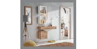 Meuble d'entrée - TORTH 3 - Coloris chêne et blanc