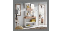 Meuble d'entrée - TORTH 4 - Coloris chêne et blanc