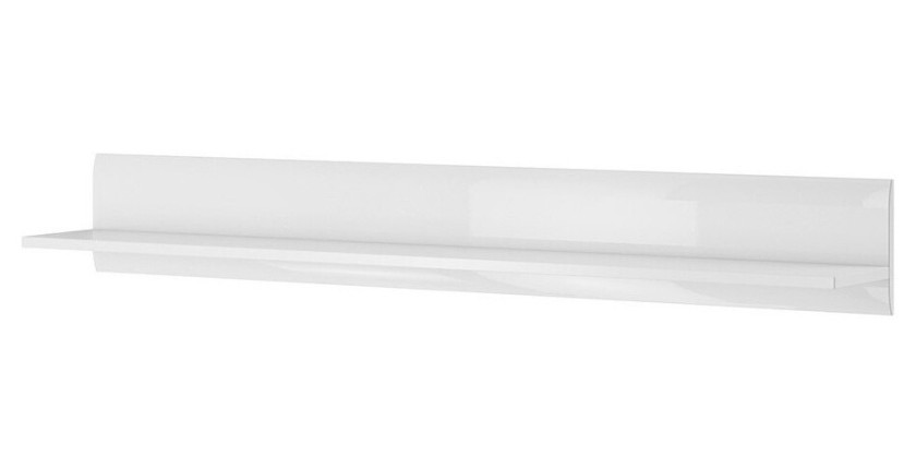Étagère murale design 160cm coloris mat et blanc brillant. Collection BREDA.