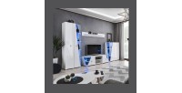 Etagère design 150cm collection SPIKE . Couleur blanc mat