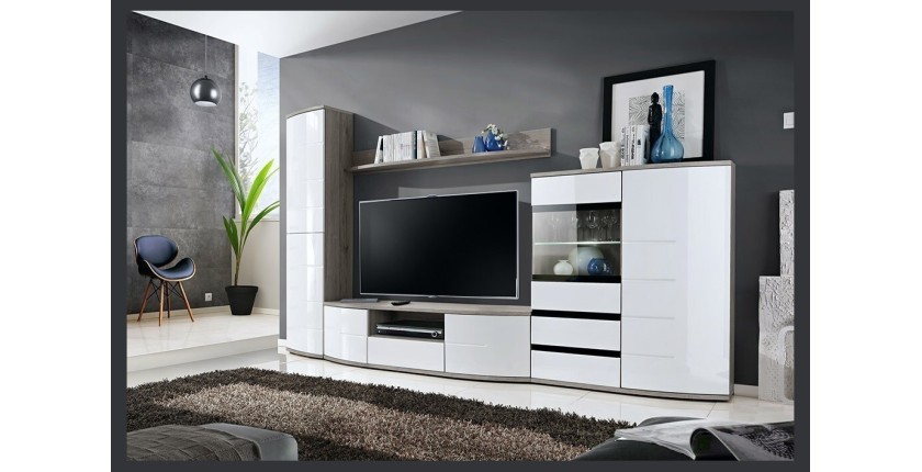Etagère design 150cm collection NOUK. Coloris effet chêne San Remo