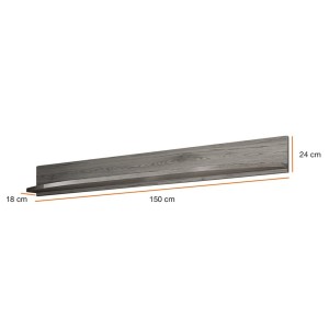 Etagère design 150cm collection NOUK. Coloris effet chêne San Remo