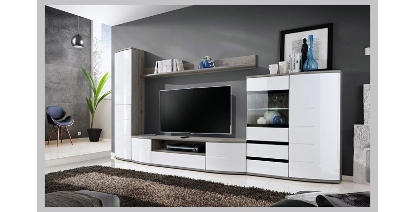 Etagère XL design 190cm collection NOUK. Coloris effet chêne San Remo