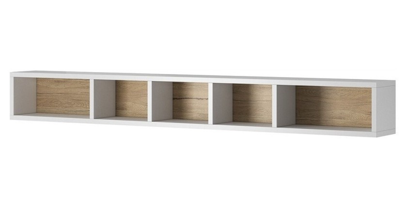 Etagère 170cm collection OHIO. Coloris blanc et chêne.