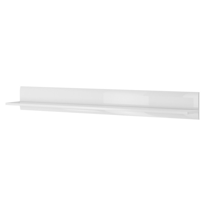Étagère murale design 180cm coloris blanc mat et blanc brillant. Collection BREDA.