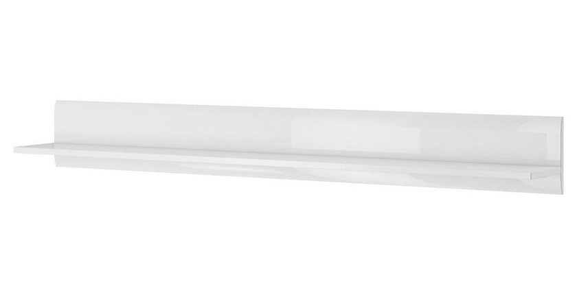 Étagère murale design 180cm coloris blanc mat et blanc brillant. Collection BREDA.
