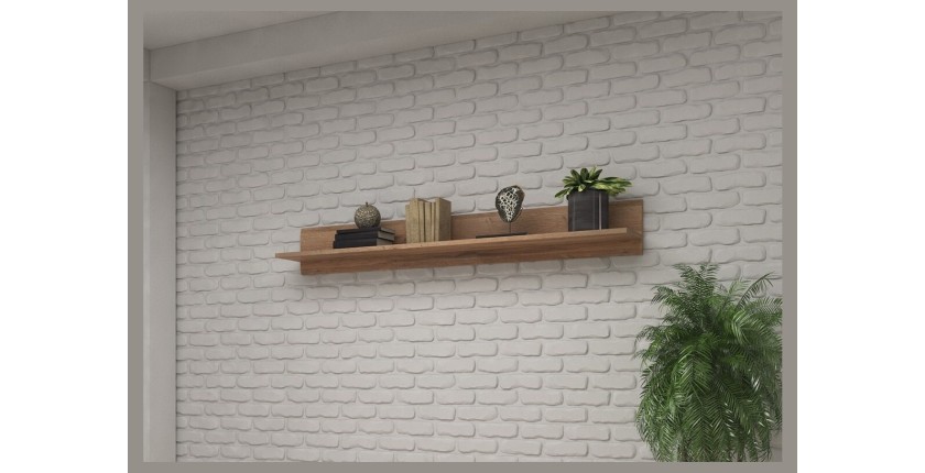 Étagère murale design 160cm coloris chêne. Collection BREDA.
