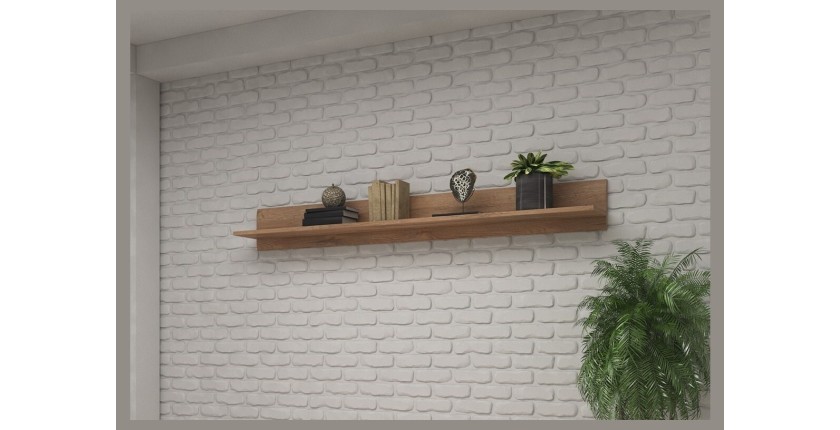 Étagère murale design 180cm coloris chêne. Collection BREDA.