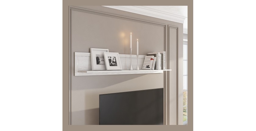 Étagère murale 180cm coloris frêne blanc. Collection ASSIA.