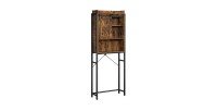 Meuble pour WC, machine à laver style industriel coloris chêne foncé et noir collection TALKE