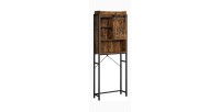 Meuble pour WC, machine à laver style industriel coloris chêne foncé et noir collection TALKE