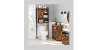Meuble pour WC, machine à laver style industriel coloris chêne foncé et noir collection TALKE