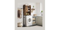 Meuble pour WC, machine à laver style industriel coloris chêne foncé et noir collection TALKE