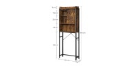 Meuble pour WC, machine à laver style industriel coloris chêne foncé et noir collection TALKE