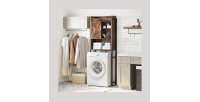 Meuble pour WC, machine à laver style industriel coloris chêne foncé et noir collection TALKE