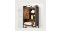 Meuble pour WC, machine à laver style industriel coloris chêne foncé et noir collection TALKE