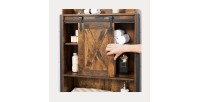 Meuble pour WC, machine à laver style industriel coloris chêne foncé et noir collection TALKE