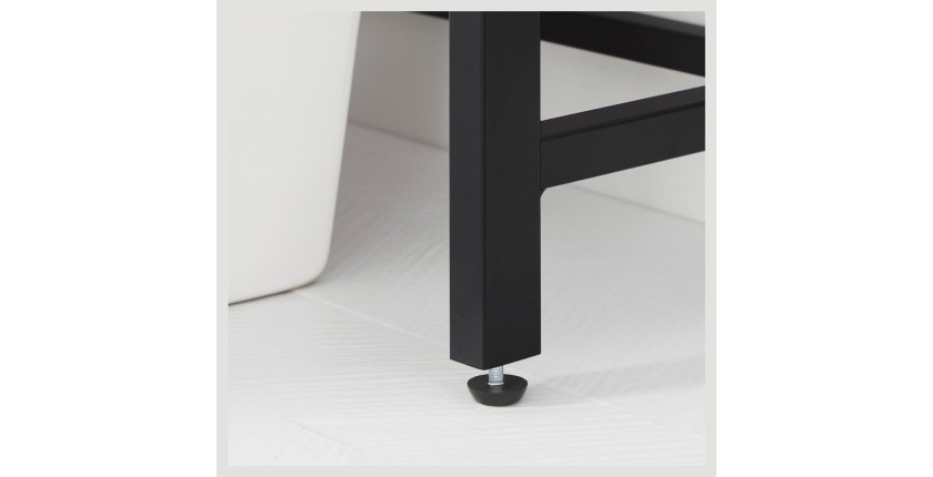 Meuble pour WC, machine à laver style industriel coloris chêne foncé et noir collection TALKE