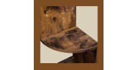 Étagère d'angle style rustique collection AUSTIN. Coloris bois foncé.