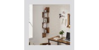 Étagère d'angle style rustique collection AUSTIN. Coloris bois foncé.
