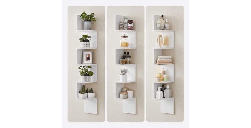 Étagère d'angle style design collection AUSTIN. Coloris blanc.