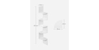 Étagère d'angle style design collection AUSTIN. Coloris blanc.