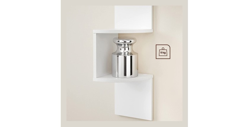 Étagère d'angle style design collection AUSTIN. Coloris blanc.