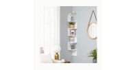 Étagère d'angle style design collection AUSTIN. Coloris blanc.