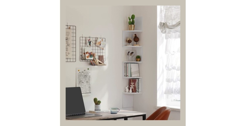 Étagère d'angle style design collection AUSTIN. Coloris blanc.