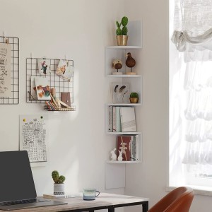 Étagère d'angle style design collection AUSTIN. Coloris blanc.