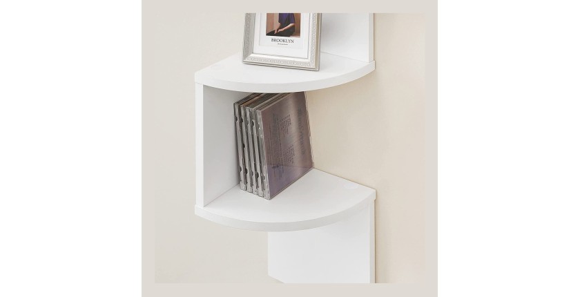 Étagère d'angle style design collection AUSTIN. Coloris blanc.