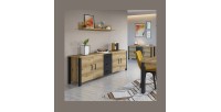 Etagère design 150cm collection DARWIN. Coloris chêne clair.