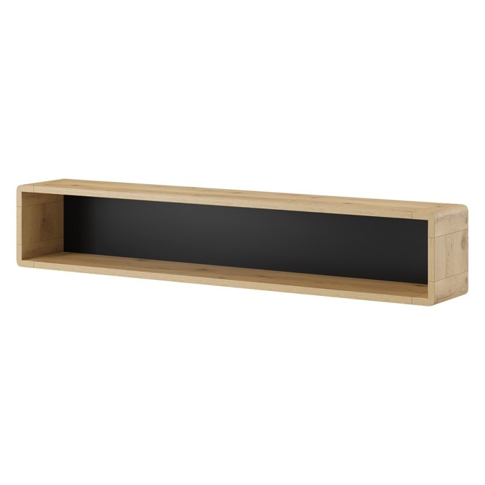 Etagère design 150cm collection VILLA. Coloris chêne et noir.