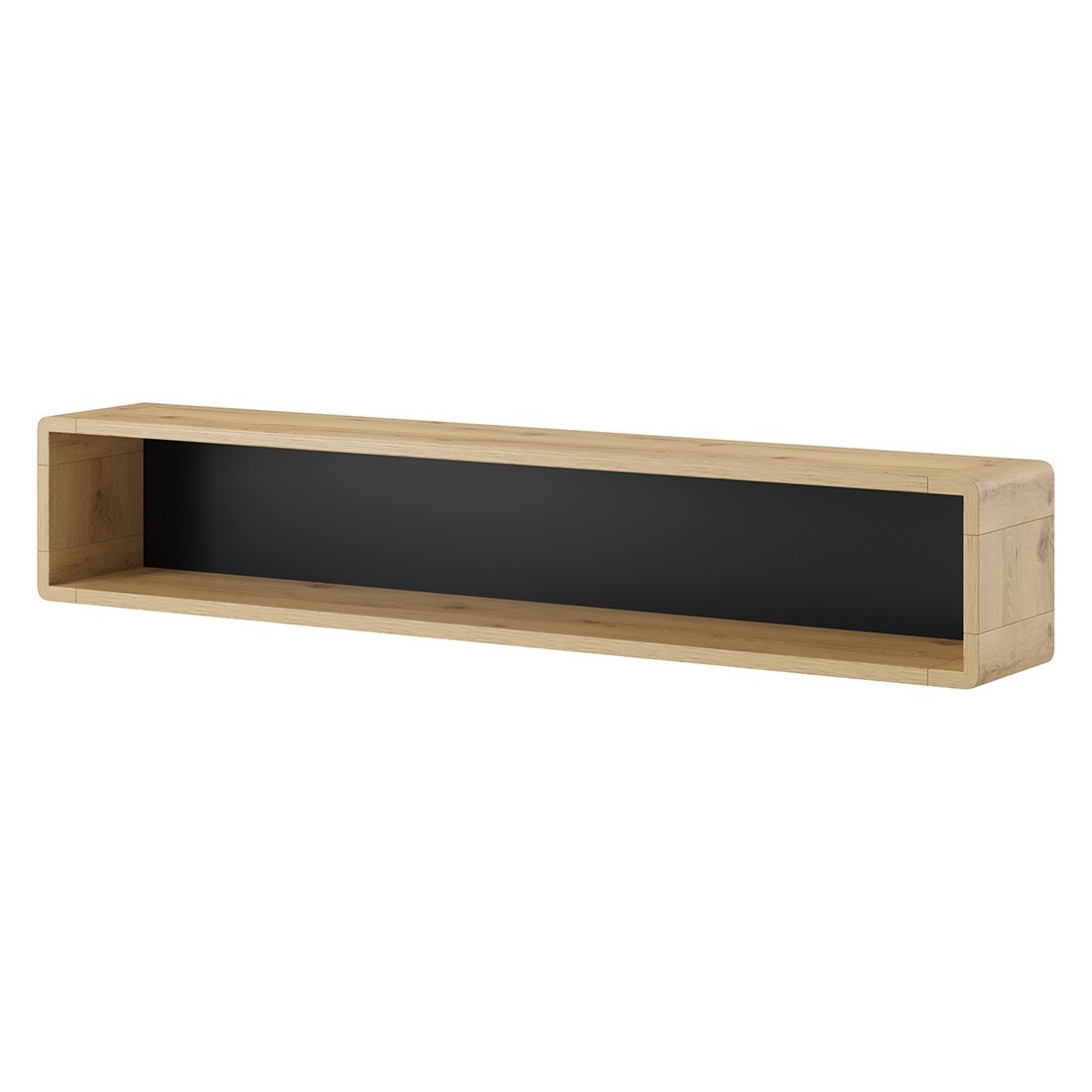 Etagère design 150cm collection VILLA. Coloris chêne et noir.