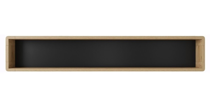 Etagère design 150cm collection VILLA. Coloris chêne et noir.