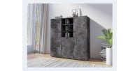 Buffet haut 130cm style design collection NARVA. Coloris ardoise.